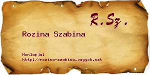 Rozina Szabina névjegykártya